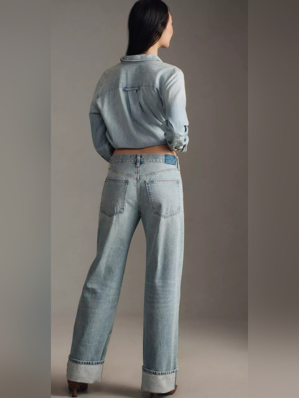 Anthropologie Ética Stanton High-Rise Relaxed Cuff Jeans size 29 Artic NWT